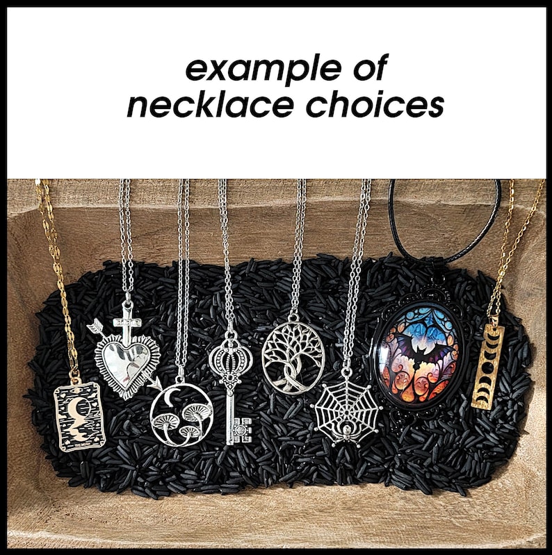 WITCHY MYSTERY SCOOP-Romantic Goth, Crowcore Grab Bag-Trinkets, Beads, Charms, Chip Jars, Tumbled Stones, Pendants -Party Favors, Gift Idea image 9