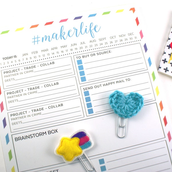 Small business #makerlife project notepad - Maker & shop owner workflow calendar, to-do list, weekly planner - note pad