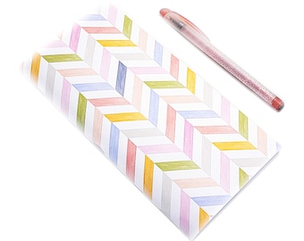 Offset chevron handmade notebook - pastel chevron stripe travelers Standard/Original 4.25 x 8.25 journal, midori insert, planner booklet