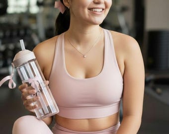 Rosa Bogen Wasserflasche Coquette Sports Gym Travel Trink