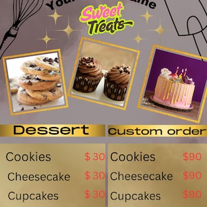 Bäcker-Flyer, Back-Verkaufs-Flyer, Süßigkeiten-Flyer, Dessert-Flyer, Backshop-Flyer, Gebäck-Flyer, Kuchen-Business-Flyer, Back-Verkaufs-Flyer, Kuchen