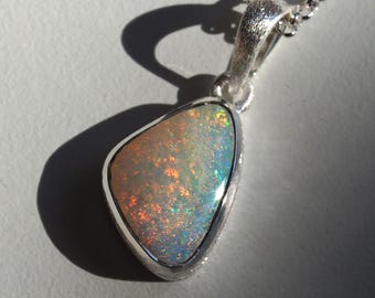 Opal Silver Pendant