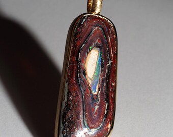 Boulder Opal Silver Pendant 18K Gold Necklace Lecturer gift Higher Education colleague