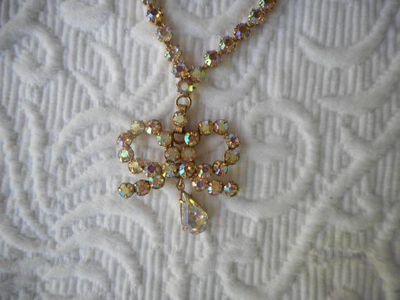 Vintage Rhinestone Crystal Necklace Choker Multi-… - image 2
