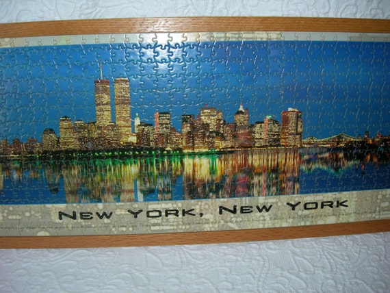 New York World Trade Center Twin Towers Mounted Puzzle Photograph