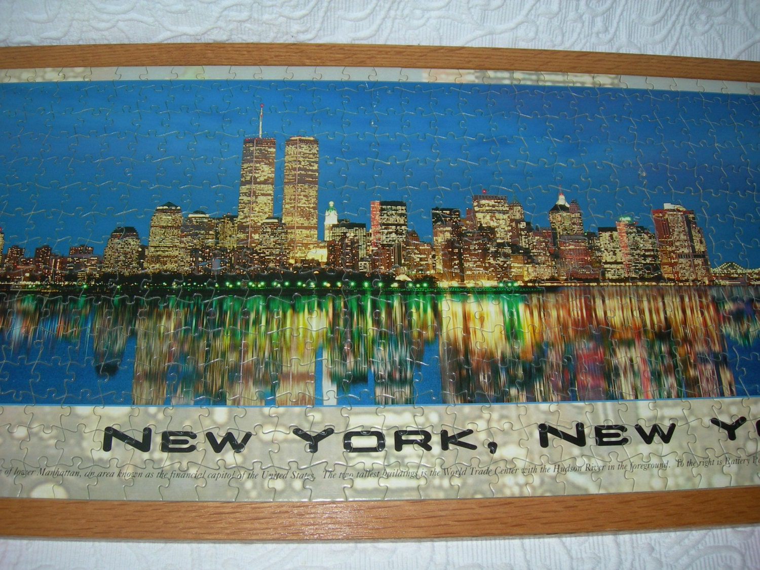 New York World Trade Center Twin Towers Mounted Puzzle Photograph