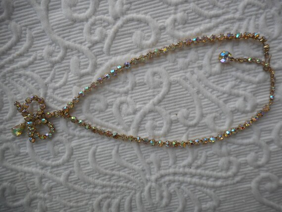 Vintage Rhinestone Crystal Necklace Choker Multi-… - image 3