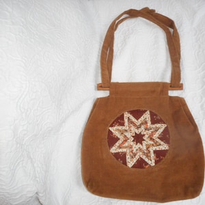 Vintage Brown Corduroy Shoulder Bag/Boho Purse Handmade