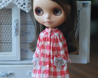 Babydoll Coat and Wide pants - Red gingham