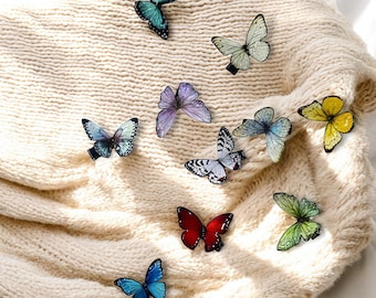 Handmade Multi-Color Butterfly Hair Clip, Resin Butterfly Pin with Sparkling Detail, Perfect for Bridesmaids, Gift for Her.