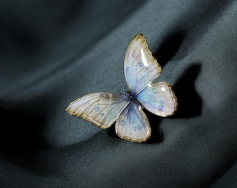 Handmade Butterfly Hair Clip - Resin & Pearl, Elegant Butterfly Brooch - Wedding Accessory, Gift Idea, 3 Sizes Available.