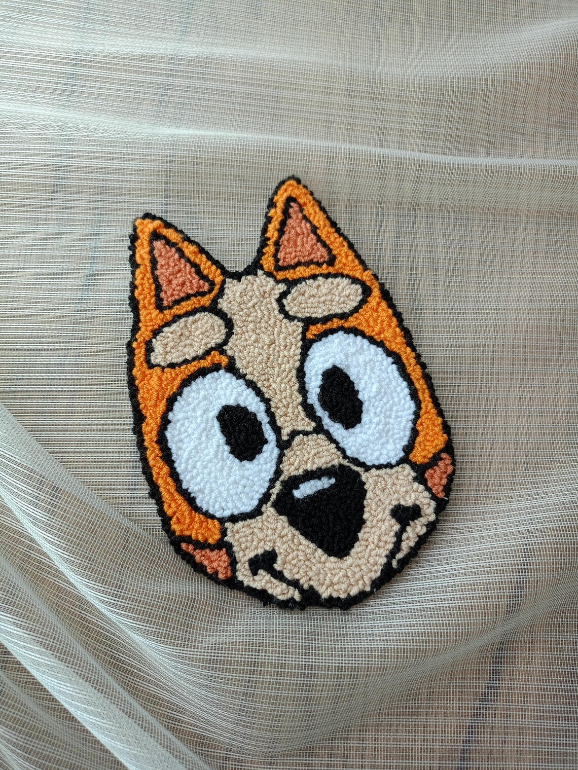 Bluey Punch Needle Coaster, Cartoon Characters Mug Rug Coaster ...