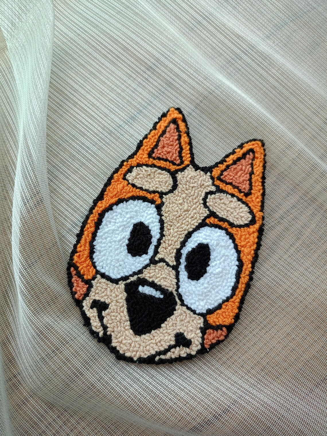 Bluey Punch Needle Coaster, Cartoon Characters Mug Rug Coaster ...