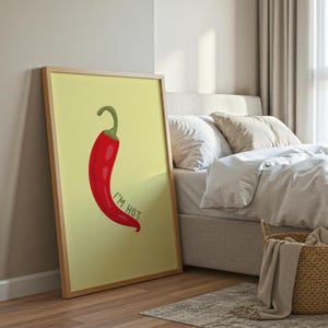 Digital Poster Chilli Red Pepper Art Printable Red Hot Chilli Pepper Home Decoration Wall Art Print Decor Home Decoration Digital Download