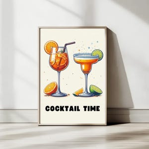 Cocktail Print | Vintage Cocktail Poster, Retro Bar Art & Kitchen Wall Decor | Drink Digital Download for Home Decor
