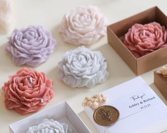 Lembrancinhas de Velas com Aroma de Peônia para Eventos Especiais: Lembrancinhas de Casamento Personalizadas com Velas de Cera de Soja