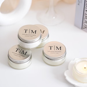 Custom Wedding Scented Candle Favor, Wedding Shower Favors, Bridal Shower Tin Candle Favors, Bulk Wedding Favors, Bridal Party Gift