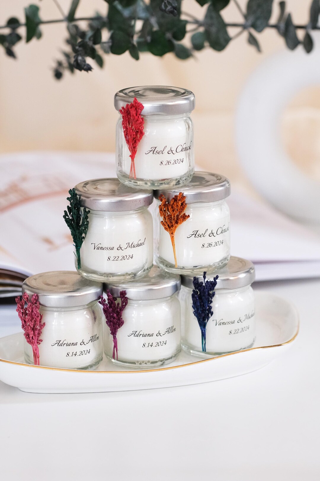 Personalized Wedding Ceremony Thank You Candle Gifts: Handmade Soy Wax ...