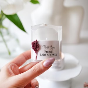 Custom Wedding Shower Concrete Candle Favor: Unique Scented Candles for Bridal Shower Party