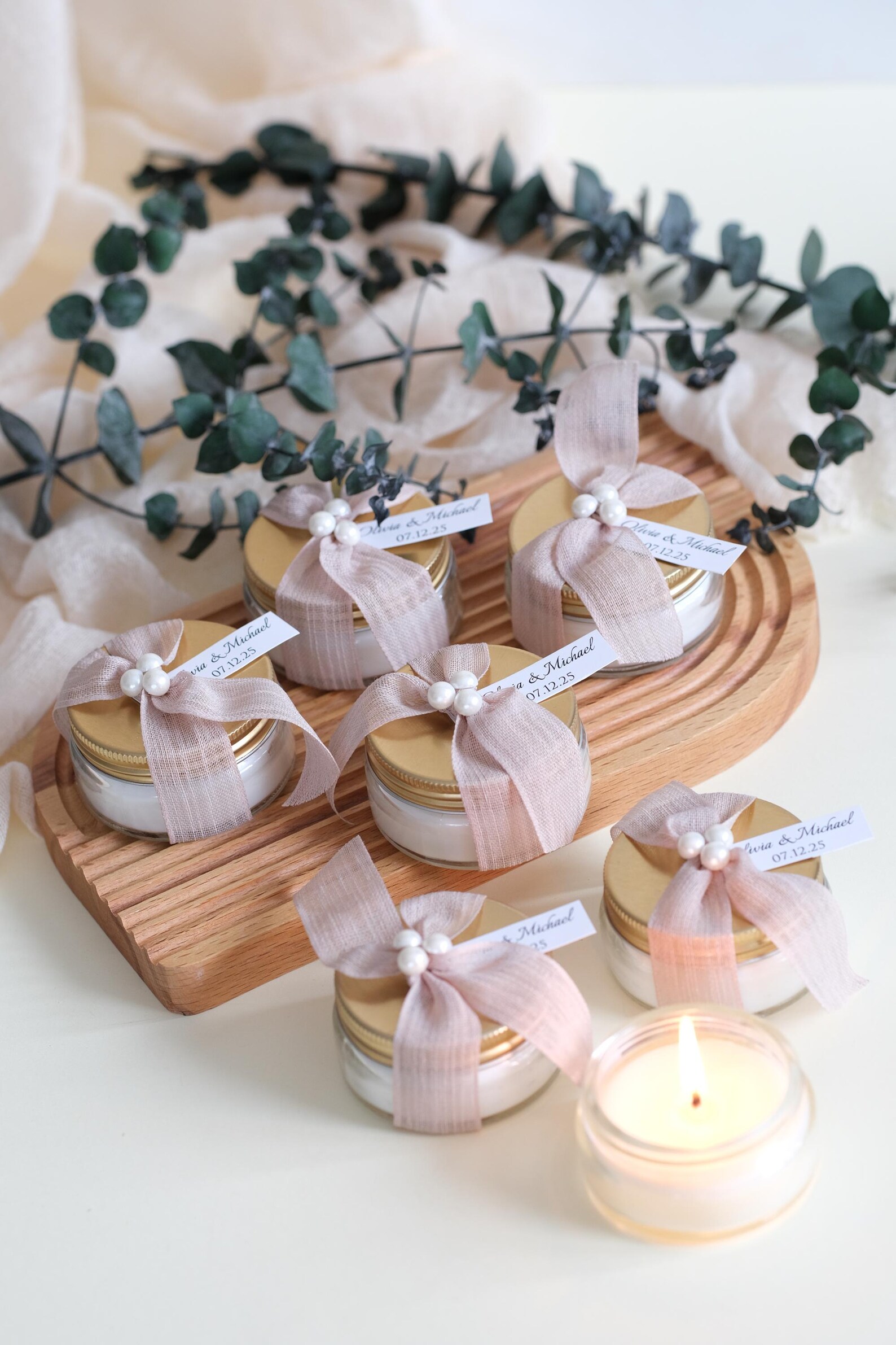 Scented Soy Wax Candle Favors With Metal Lid, Mini Jar Candle With ...