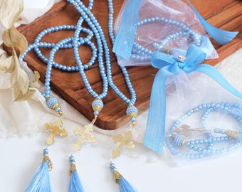 Custom Plexiglass Baptism Favors: Christening Rosary Favors, Personalized Baptism Gifts for Guests