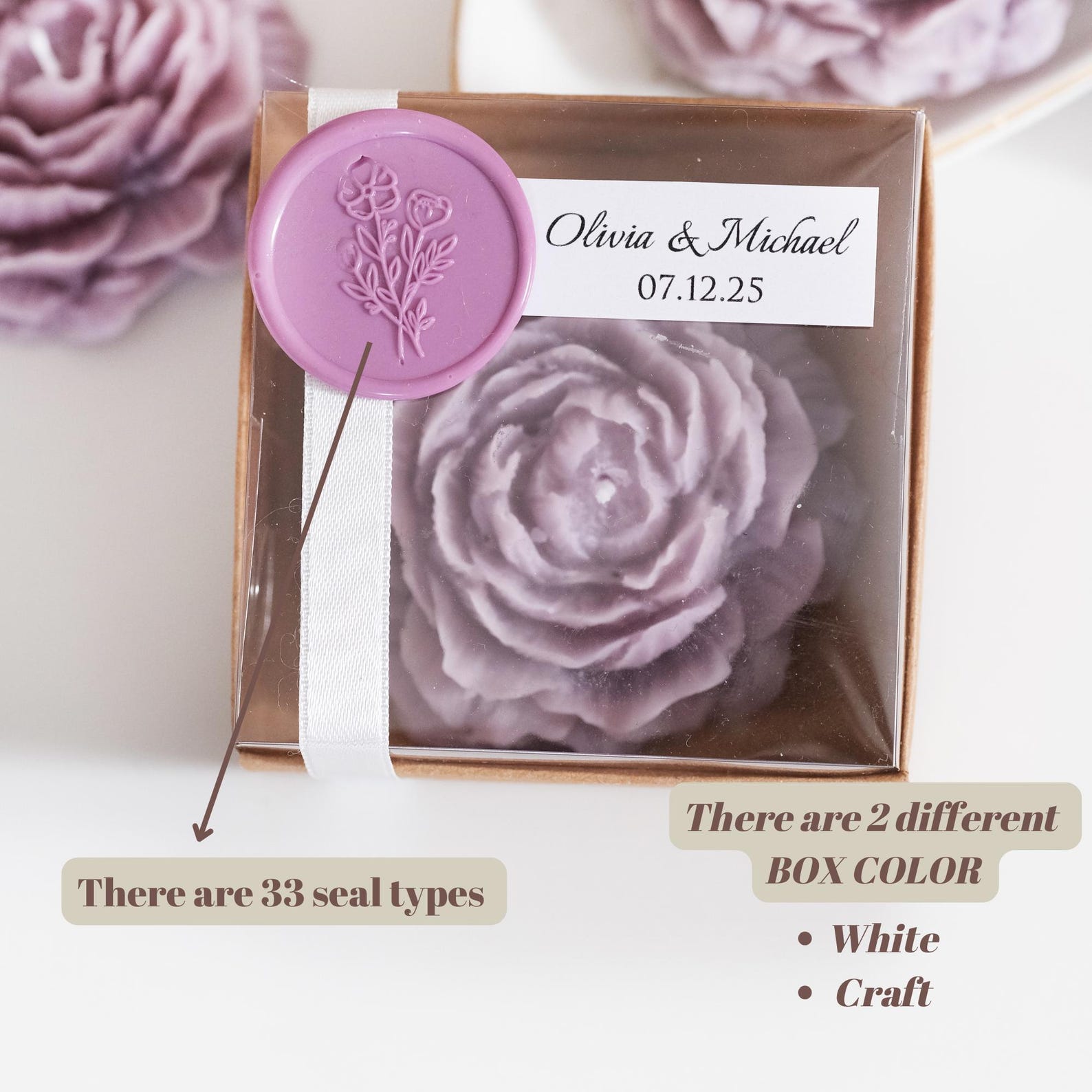 Flower Bulk Wedding Favors for Guests, Peony Scented Bulk Candles ...