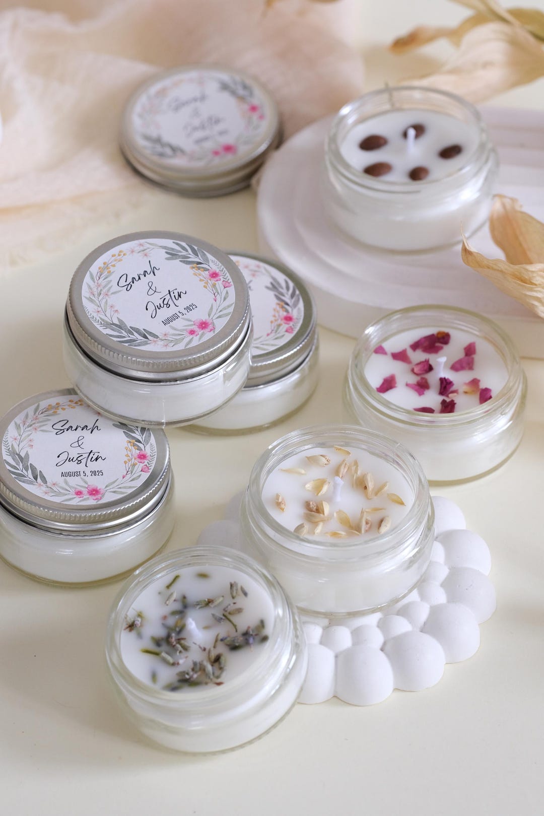 Custom Bridal Shower Candle Favors: Scented Candle Jar Favors for ...