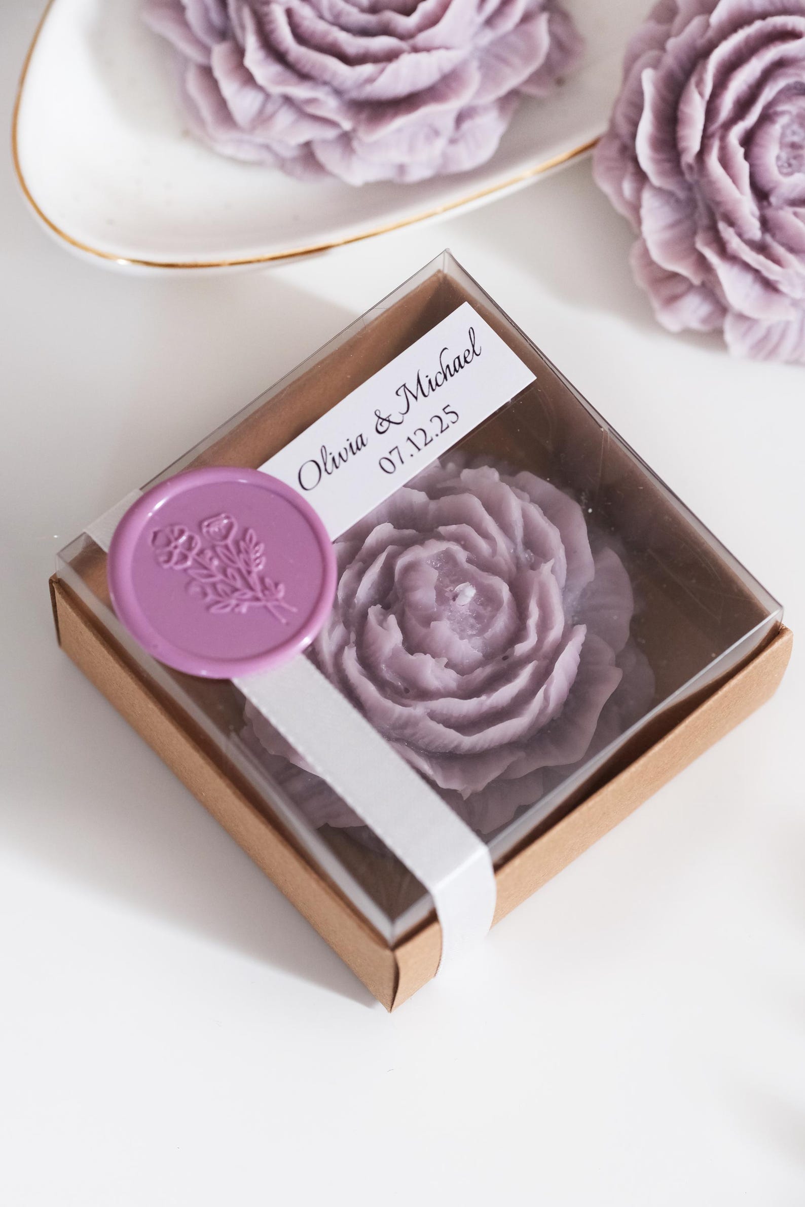 Flower Bulk Wedding Favors for Guests, Peony Scented Bulk Candles ...