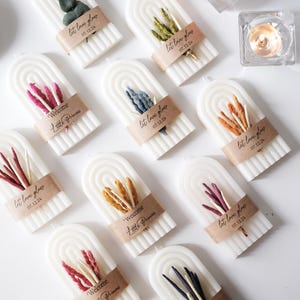 Candele di cera di soia personalizzate all'ingrosso, candele profumate con fiori secchi, candele profumate personalizzate all'ingrosso, candele per bomboniere, regali per addio al nubilato