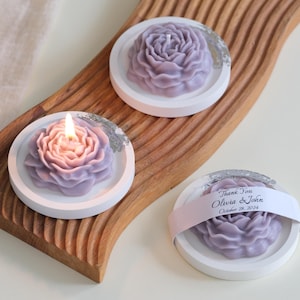 Custom Wedding Candle Favors, Flower Candle for Wedding Shower Party, Scented Custom Peony Candle, Unique Candle Favors, Wedding Guest Gifts