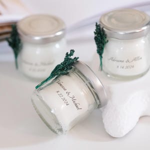 Bomboniere personalizzate con candele in barattolo all'ingrosso, bomboniere per matrimoni, bomboniere di lusso con candele e fiori secchi, bomboniere per feste di addio al nubilato, regalo per invitati a matrimoni