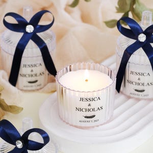 Scented Custom Candle Wedding Favors: Natural Soy Wax Personalized Bridal Shower Favors