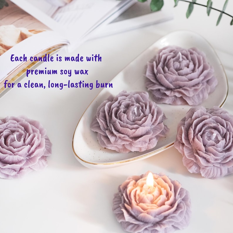 Flower Bulk Wedding Favors for Guests, Peony Scented Bulk Candles ...