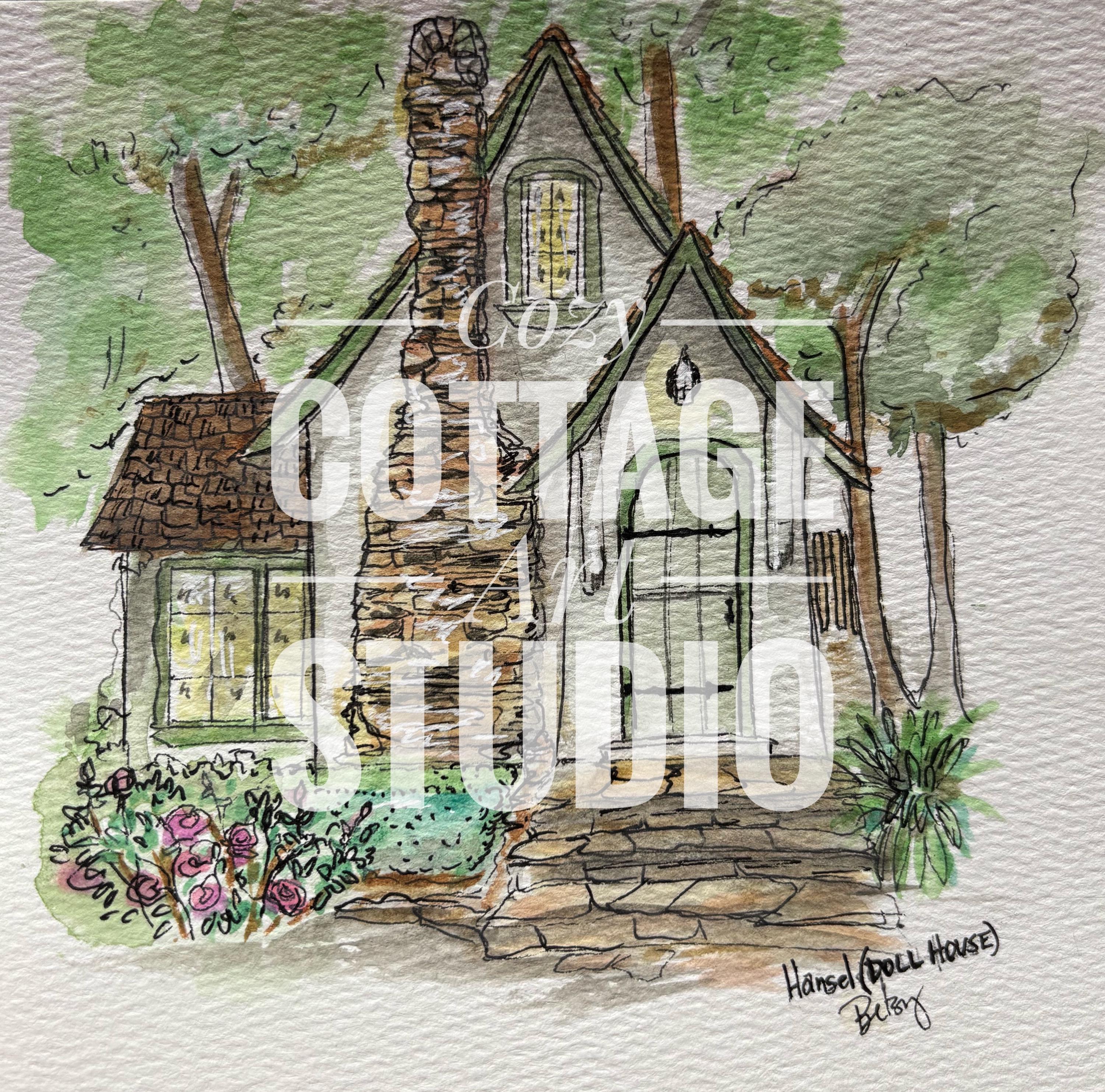 Cottage Painting Original Watercolor Painting Storybook Cottage Hugh  Comstock Cottage Signed Watercolor Painting on Paper - Etsy, image size:3000x2965