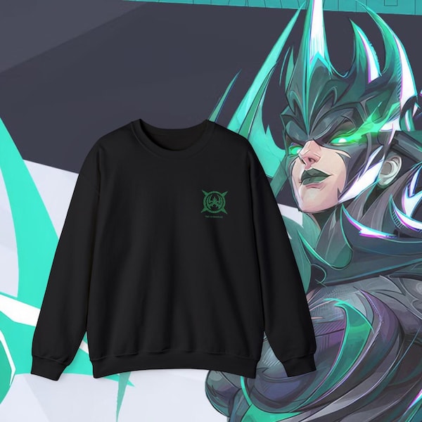 Hela Marvel Rivals Inspiriert Bestickter Rundhalsausschnitt | Gamer-Stil