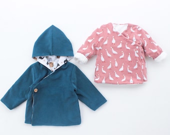 CUTIE Children Jacket sewing pattern Pdf, Woven and Knit fabrics, preemie up to 10 years