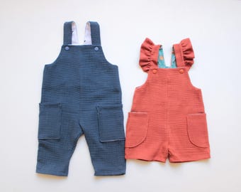 SANDCASTLES Romper sewing pattern Pdf, Knit and Woven, newborn up to 6 years