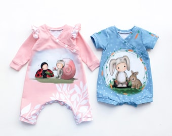 SWEETIE Romper pattern Pdf, Jersey Harem Romper, Short and Long Sleeves, Baby Boy Girl romper, Toddler romper, preemie - 4 years