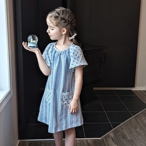 ANAIS Girl Dress sewing pattern Pdf, Woven, newborn up to 10 years, Les Parisiennes