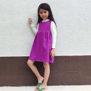 SPRINGY Girl Dress Pinafore sewing pattern Pdf, Woven and Knit, newborn up to 10 years
