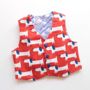 RED ROVER Kids VEST pattern Pdf sewing, Easy Cute, Fully lined Reversible Baby Girl Baby Boy Vest, children toddler newborn - 10 yrs