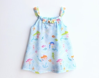 MERMAZING Girl Dress Pinafore sewing pattern Pdf, Woven, newborn up to 10 years