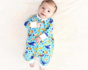 Patron de couture Combishort PDF, jersey + tissé, Combi-short Combi-short pour bébé, Nouveau-né à 4 ans, Patron de pyjama pour tout-petits, Combi-short pour bébé