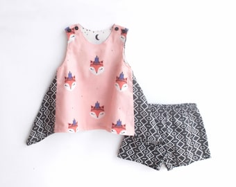 Bundle PERKY Top und Shorts für Mädchen Baby Mädchen Schnittmuster Pdf / BUNDLE / Kleinkind Top und Shorts, Neugeborene bis 10 Jahre