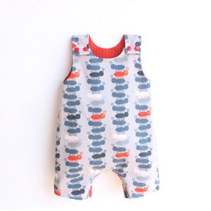 ANTS in the Romper pattern with Poppers, Boy Girl Reversible Romper Dungaree pattern Pdf sewing, Toddler Romper, newborn up to 4 yrs