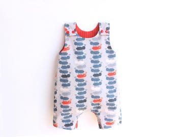 ANTS in the Romper pattern with Poppers, Boy Girl Reversible Romper Dungaree pattern Pdf sewing, Toddler Romper, newborn up to 4 yrs