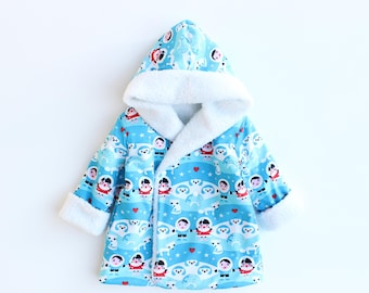 HEARTS Hooded Jacket pattern Pdf sewing, REVERSIBLE, Woven and Jersey, Baby Jacket pattern Pdf, Kids Jacket, Coat, Toddler, 0 to 10 years