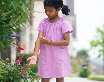 Girl Dress + Top sewing pattern Pdf, LOUISA, Long and Short Sleeve, Woven, newborn up to 10 years