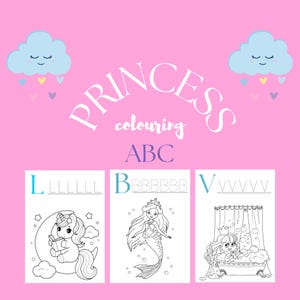 Princess Coloring ABC | Printable Alphabet Pages for Kids | Unicorns ...