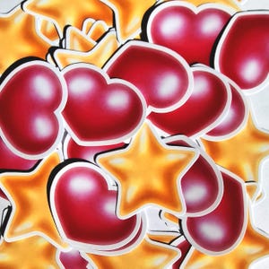 Stickers autocollant forme cœur et étoile